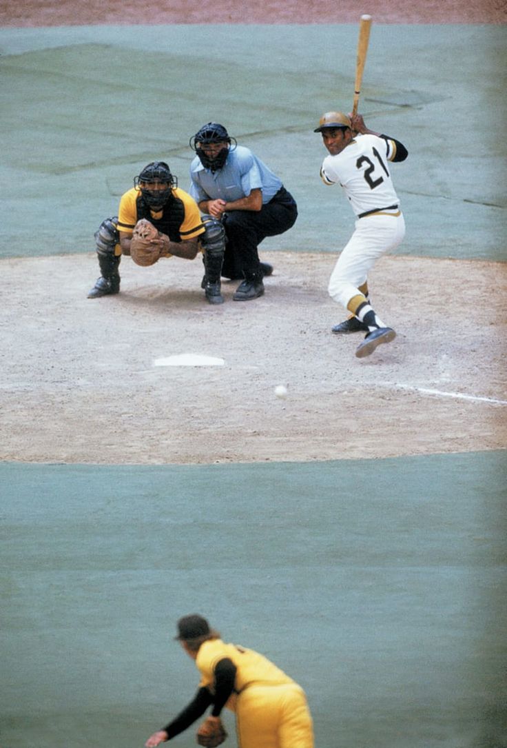 the baseball player is getting ready to hit the ball