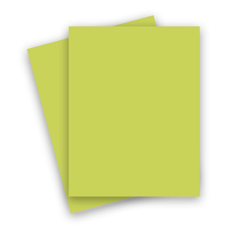 three sheets of lime green colored paper