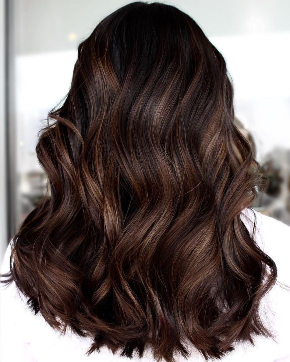 Subtle Chocolate Highlights on Dark Hair Chocolate Brown Hair Ideas, Chocolate Brown Highlights, Chocolate Brown Hair Color Ideas, Chocolate Blonde, Brown Hair Ideas, Dark Chocolate Hair, Dark Chocolate Brown Hair, Brown Hair Color Ideas, Prom Hairstyle