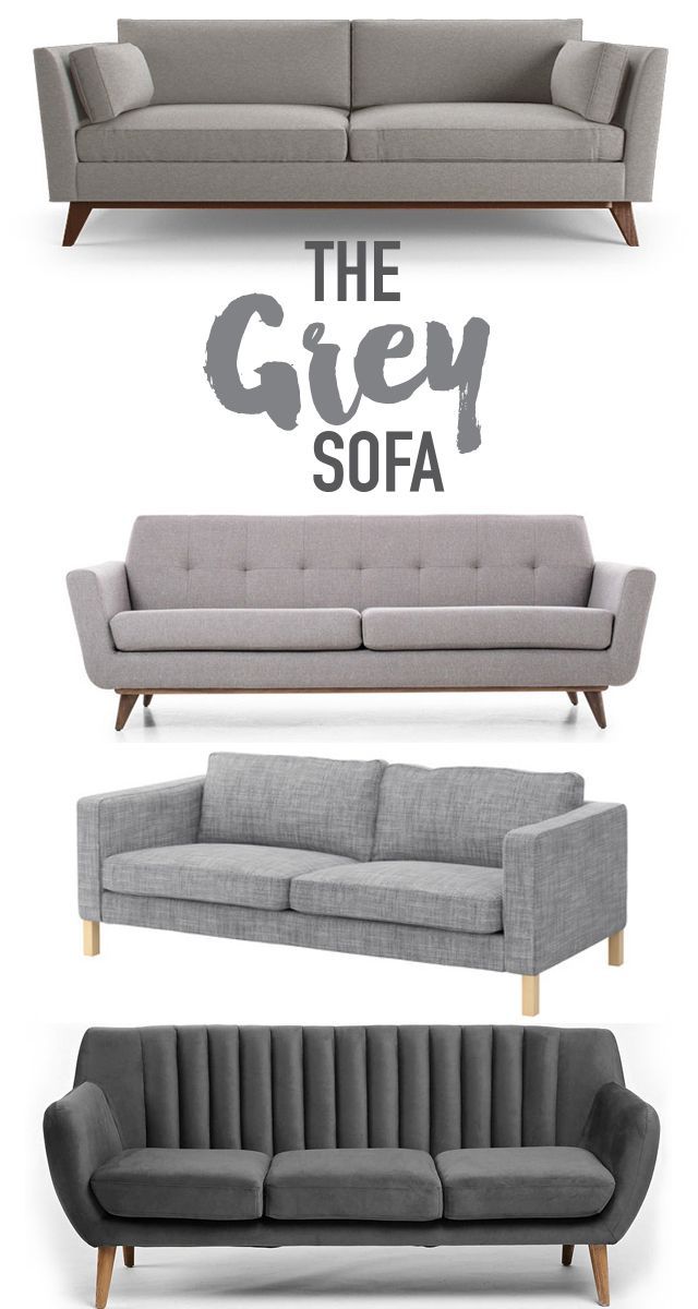 three different types of sofas with the words the grey sofa