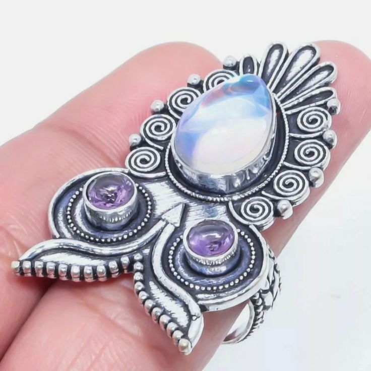 Statement Ring Silver, Mystic Topaz, 925 Silver Ring, 925 Silver Rings, Womens Jewelry Rings, Statement Ring, Statement Rings, Silver Ring, Topaz