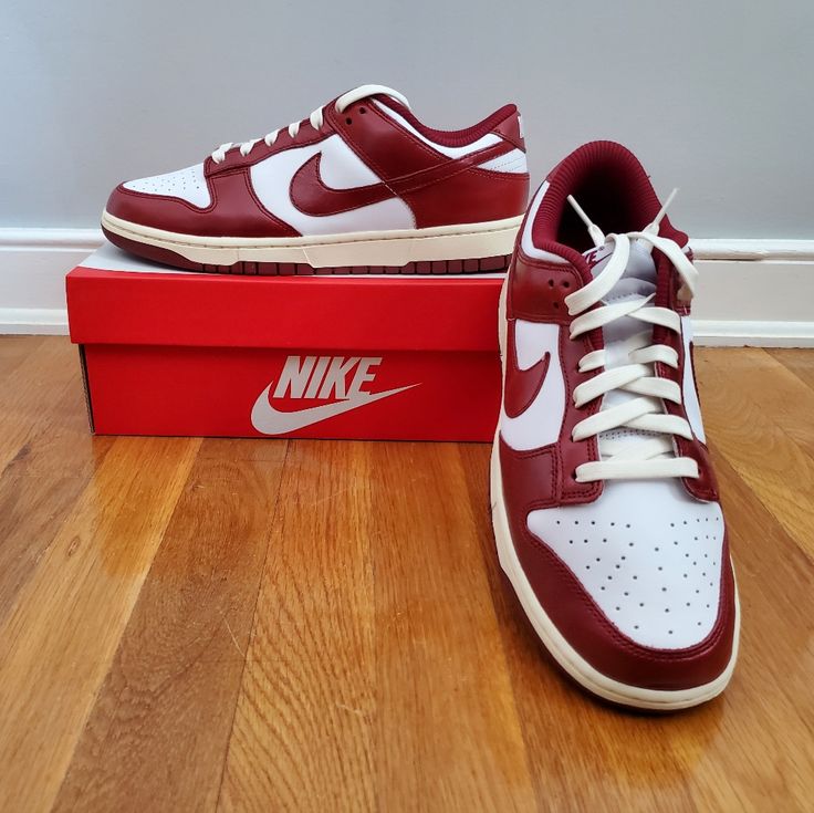 Nike Dunk Low Prm Vintage Team Red Fj4555-100 Women's Size 10.5/Men's Size 9. University Red Low-top Sneakers With Laces, Classic Low-top Sneakers With Red Sole, Nike Lace-up Sneakers With Red Sole, Classic High-top Sneakers With Red Sole, Nike Lace-up Skate Shoes With Red Sole, University Red Low-top Sneakers With Rubber Sole, University Red Sneakers With Rubber Sole And Round Toe, University Red Round Toe Sneakers With Rubber Sole, Nike Sneakers In University Red With Rubber Sole