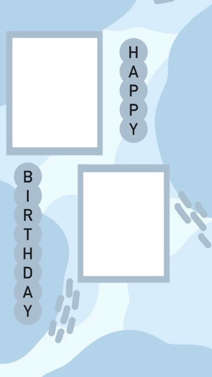 a birthday card with the words happy on it and an image of two squares that have been