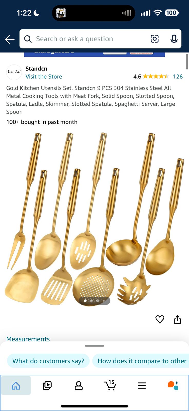 gold utensils and spatulas are on the app store's website