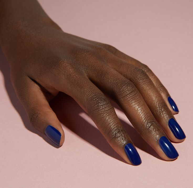 Available in CND Shellac and CND Vinylux. Nail Colors For Black Women, Blue Shellac Nails, Minimalist Manicure, Dark Blue Nail Polish, Coloured Nails, Colors For Black Women, Plum Nails, Dark Blue Nails, Cute Nail Colors