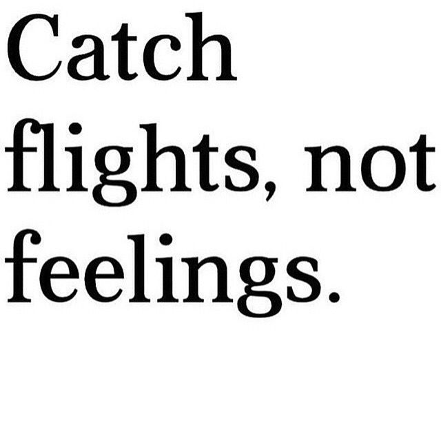 an iphone screen with the caption'catch flights, not feelings '