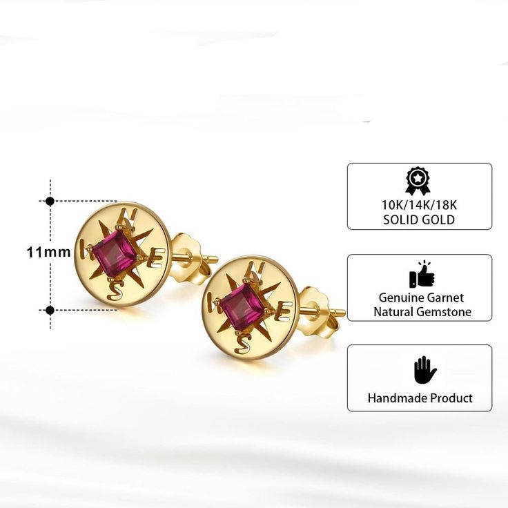 Our solid 18K gold hoop and stud earrings are the best natural earrings you will get buy from our online store because they keep things sweet and simple. They are not the biggest earring you shop from other stores, but it’s perfect for all those that never find themselves wanting to wear anything other than dainty jewelry. We sell both 10K, 14K and 18K real gold earrings and some are made with moissanite diamond or gemstones which gives it’s an extra spice that will make you look like your perso Natural Earrings, Nature Earrings, Big Hoop Earrings, Studded Necklace, Solid Gold Earrings, Gemstone Stud Earrings, Garnet Earrings, Big Earrings, Garnet Gemstone