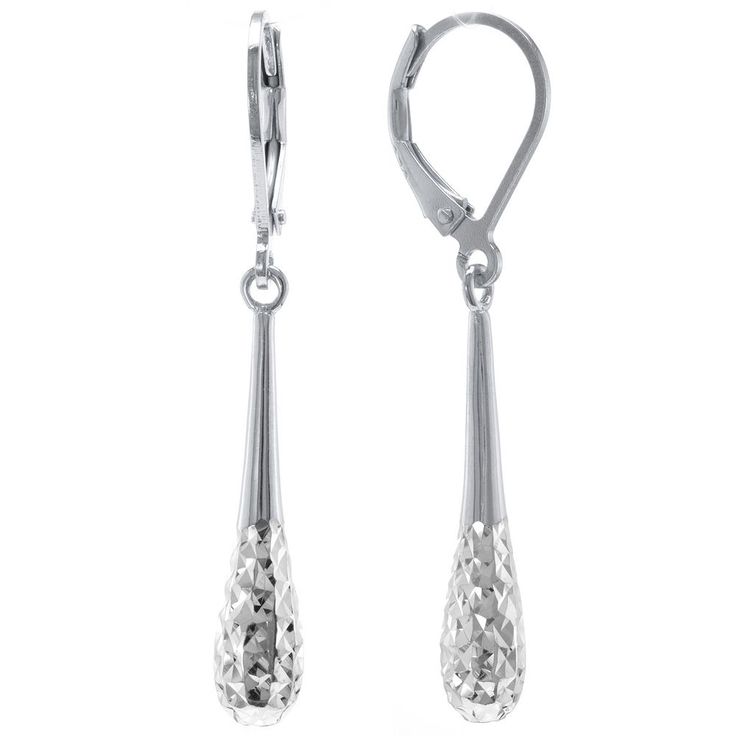 Featuring a polished and diamond-cut finish, these lovely Judy Crowell sterling silver drop earrings are sure to turn heads. Click on this JEWELRY & WATCHES GUIDE to learn about fit, styles, materials and more! FEATURES Length: 41.5 mm Closures: leverback Metal: sterling silver Finish: diamond-cut, polished Packaging: velvety pouch Size: One Size. Gender: female. Age Group: adult. Teardrop Shaped Jewelry With Shiny Finish For Anniversary, Formal Sterling Silver Teardrop Earrings With Polished Finish, Formal Sterling Silver Teardrop Earrings, Silver Teardrop Diamond Cut Earrings Gift, Formal Diamond Cut Sterling Silver Teardrop Earrings, Silver Teardrop Earrings With Polished Finish For Gift, Formal Briolette Diamond Cut Earrings, Sterling Silver Long Drop Teardrop Earrings For Formal Occasions, Elegant Nickel-free Briolette Earrings