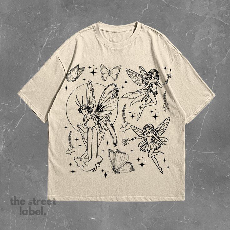 1x Beautiful Fairy 90s T-Shirt Our shirts come in unisex sizing and are produced from the finest quality materials, making them incredibly soft and cozy! The high-quality print on our T-shirt features beautiful colors and detailing, ensuring the design stands out beautifully against the fabric. The print is durable, resistant to fading, and offers a long-lasting, premium look and feel. Size - True to size (Comfort fit) - Sizes from small to 5XL - For an oversized fit, size up 1-2 sizes from your Adult Fairy Shirt, Fairy Grunge Crew Neck T-shirt With Graphic Print, Fairy Grunge Cotton T-shirt With Graphic Print, Summer Fairy Grunge T-shirt With Crew Neck, Fairy Grunge Crew Neck T-shirt Relaxed Fit, Fairy Grunge Relaxed Fit Crew Neck T-shirt, Fairy Grunge Short Sleeve Top With Relaxed Fit, Fairy Grunge Relaxed Fit Short Sleeve Tops, Fairycore Graphic Print Cotton T-shirt