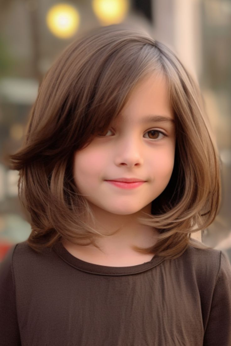 A layered cut with a twist in the front brings a twist to short hairstyles for young girls. Not only does it look cute but it also keeps hair away from their face. Click here to check out more adorable short hairstyles for little girls.