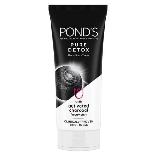 POND'S Pure Detox Face Wash, Daily Exfoliating & Brightening Cleanser 100 g This product data sheet is originally written in English. POND'S Pure Detox Face Wash 100 g, Daily Exfoliating & Brightening Cleanser Contains activated carbon, which easily absorbs & lifts away the black impurities & pollution particles Helps reduce the causes of blemishes Reveals your natural pure detoxified brighter skin clears uneven skin tone Removes dirt and impurities from deep within the skin Gives you a pollutio Charcoal Face Wash, Brightening Cleanser, Skin Care Cleanser, Clear Face, Activated Charcoal, Bright Skin, Cleanser And Toner, Best Face Products, Uneven Skin