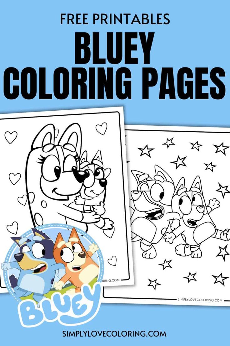 bluey coloring pages with free printables for kids to color on the page