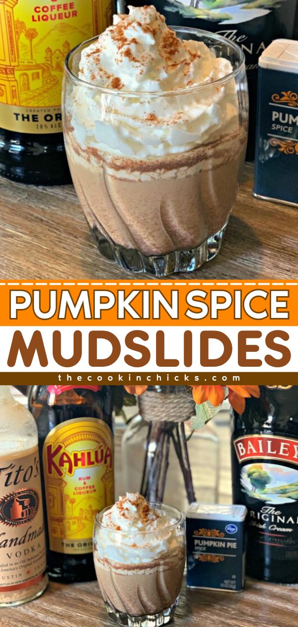 Looking for more simple fall recipes? Here's an easy pumpkin drink! With only 4 ingredients, you can have these Pumpkin Spice Mudslides that taste like adult milkshakes. Save this pumpkin recipe for an easy cocktail to make at home! Mudslide Cocktail, Pumpkin Drinks, Shamrock Shake, Mudslide, Baileys Irish, Boozy Drinks, Fall Drinks, Alcohol Drink Recipes, Drinks Alcohol Recipes