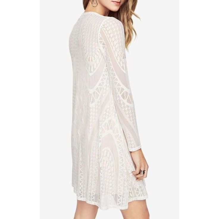 Our must-have long-sleeve dress in geometric lace falls for a semi-relaxed fit and has some stretch for all-day ease. Its semi-sheer effect is pared down with its jersey lining through the body.PulloverGeometric patchwork laceFabric: 95% nylon, 5% spandex lace; lining: 92% polyester, 8% spandex jerseyWashable, dry clean recommendedMid-weight, stretch fabricKnee-length hemlineTrue to fitModel is approximately 5'9” Summer Scalloped Lace Long Sleeve Dress, Long Sleeve Scalloped Lace Dress, Summer Long Sleeve Lace Dress With Scalloped Lace, Summer Lace Dress With Scalloped Lace And Long Sleeves, Fitted Crochet Dress With Lace Long Sleeves, Spring Long Sleeve Crochet Lace Dress, Spring Long Sleeve Lace Crochet Dress, Bohemian Long Sleeve Sheer Dress, Bohemian Dress With Sheer Long Sleeves