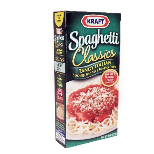 a carton of spaghetti sauce on a white background with the words spaghetti classic in it