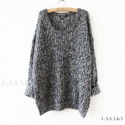 Lasaky - Relaxed Fit Oversized Round Neck Sweater with Colorful Stripes - Lightweight Knit Cardigan Sweaters For Juniors, Extra Long Sleeve Sweater, Oversized Long Sleeve Shirt, Fall Sweaters For Women, Casual Pullover Sweater, Loose Fit Sweater, Pull Oversize, Loose Fit Shirts, Loose Knit Sweaters