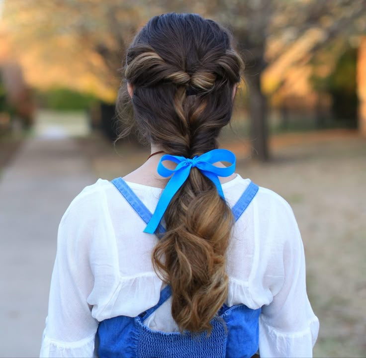 Disney Hairstyles, Summer Ponytail, Girls School Hairstyles, Teenage Hairstyles, Belle Hairstyle, Disney Hair, Easy Hairstyles For Medium Hair, Belle Disney