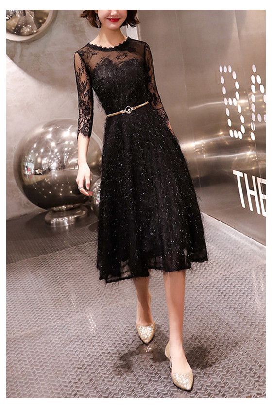 10% off now! black lace party dress with sheer neck 3/4 sleeves online. Sheprom offers formal, party, casual & more style dresses to fit your special occasions. Evening Lace Dress With 3/4 Sleeves, Evening Dress With Lace Half Sleeves, Evening Dress With Half Lace Sleeves, Evening Lace Dress For Party Season, Formal Lace Dress With 3/4 Sleeve, Elegant Formal Lace Dress With 3/4 Sleeves, Elegant Lace Dress With 3/4 Sleeves For Formal Occasions, Midi Length Lace Dress For Party Season, Cocktail Lace Dress For Party Season