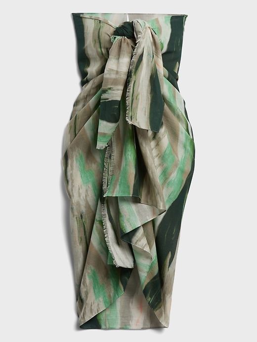 Printed Cotton Sarong | Banana Republic Green Spring Beach Cover-up Sarong, Bohemian Wrap Scarves For Summer, Elegant Summer Beach Scarves, Bohemian Scarves For Summer Beach Cover-up, Elegant Green Scarves For Summer, Elegant Green Summer Scarves, Bohemian Wrap Scarf For The Beach, Bohemian Wrap Scarves For The Beach, Green Bohemian Scarf For The Beach