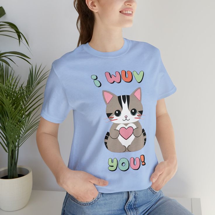 Cute Kitty Cats and Love: What else do you need? .: 100% Airlume combed and ringspun cotton (fiber content may vary for different colors) .: Light fabric (4.2 oz/yd² (142 g/m .: Retail fit .: Tear away label .: Runs true to size I Love You Shirt, Cat shirt, Cat Mom, Heart Shirt, Cute Tshirt, Shirt for women, gift shirt, fun shirt, Love, Love shirt, Oversize shirt Kawaii Crew Neck Tops As Gift, Kawaii Crew Neck Tops For Gifts, Kawaii Crew Neck Top, Funny Cat Print Short Sleeve Tops, Kawaii Short Sleeve Tops For Gift, Cute Short Sleeve T-shirt With Cat Print, Crew Neck Top With Cat Design For Gift, Crew Neck Top With Cat Design As Gift, Casual Cat Design T-shirt As Gift