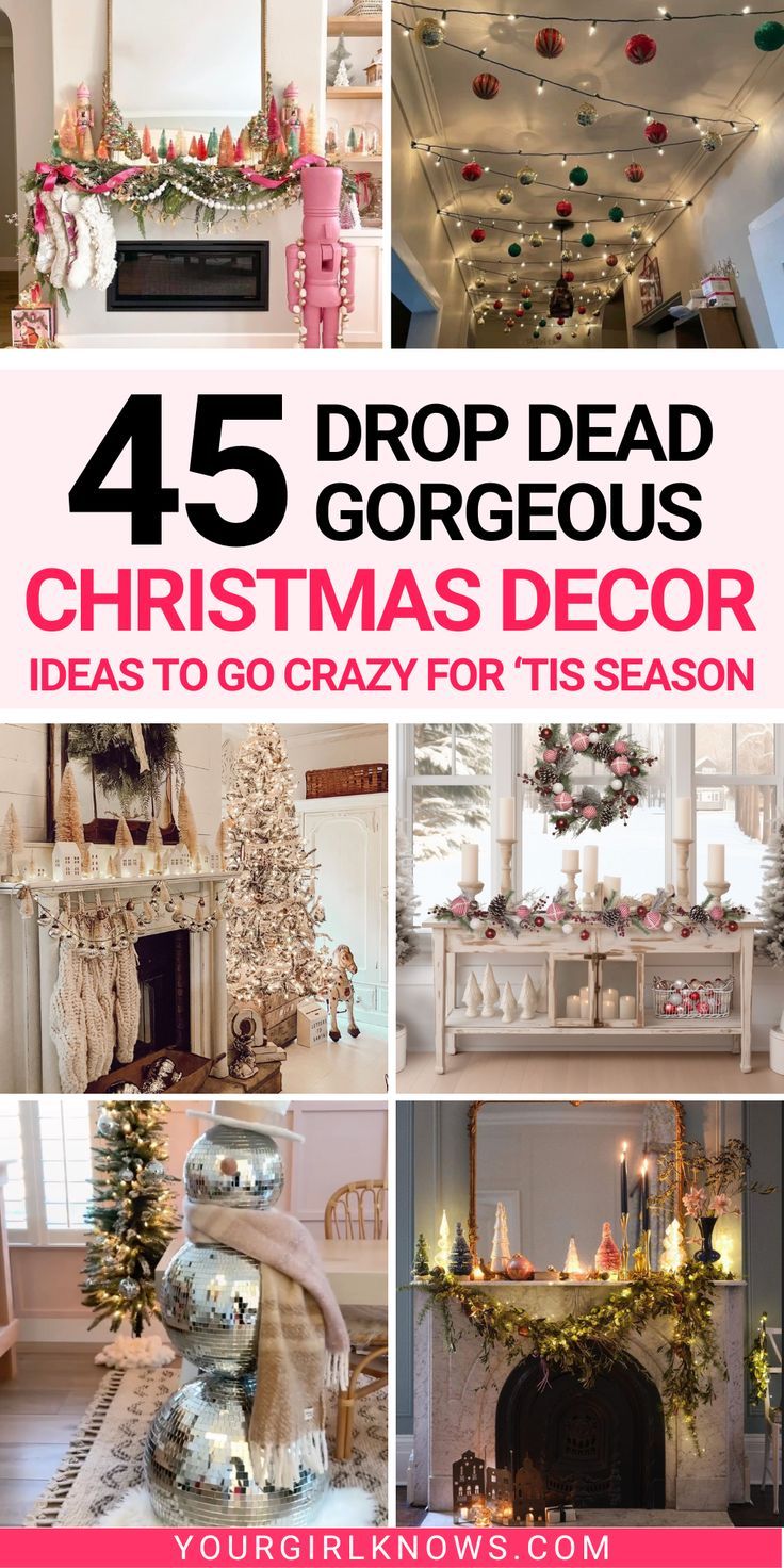 Looking for fresh and unique Christmas decor ideas to get your home looking festive and fabulous this holiday season? Discover our handpicked collection of 45 stunning Christmas decorations that'll impress the hell outta people! Christmas Home Decor Ideas Simple, Corner Wall Christmas Tree Ideas, Temu Christmas Decorations, How To Decorate A Ladder For Christmas, Home Bar Christmas Decor, Idea For Christmas Decorating, How To Display Ornaments, Christmas Entry Way Ideas, Unique Christmas Decor Ideas Creative