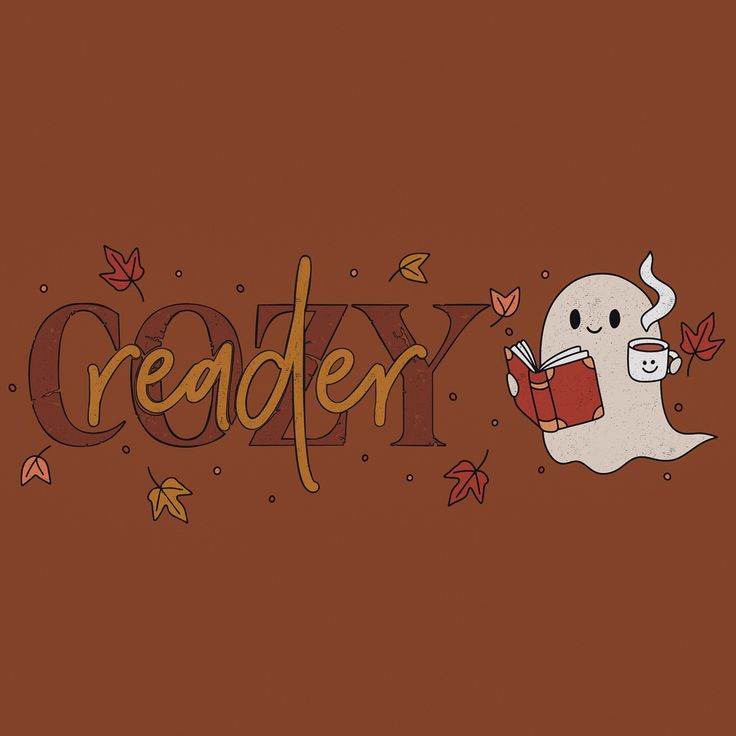 a ghost reading a book with the word creader on it