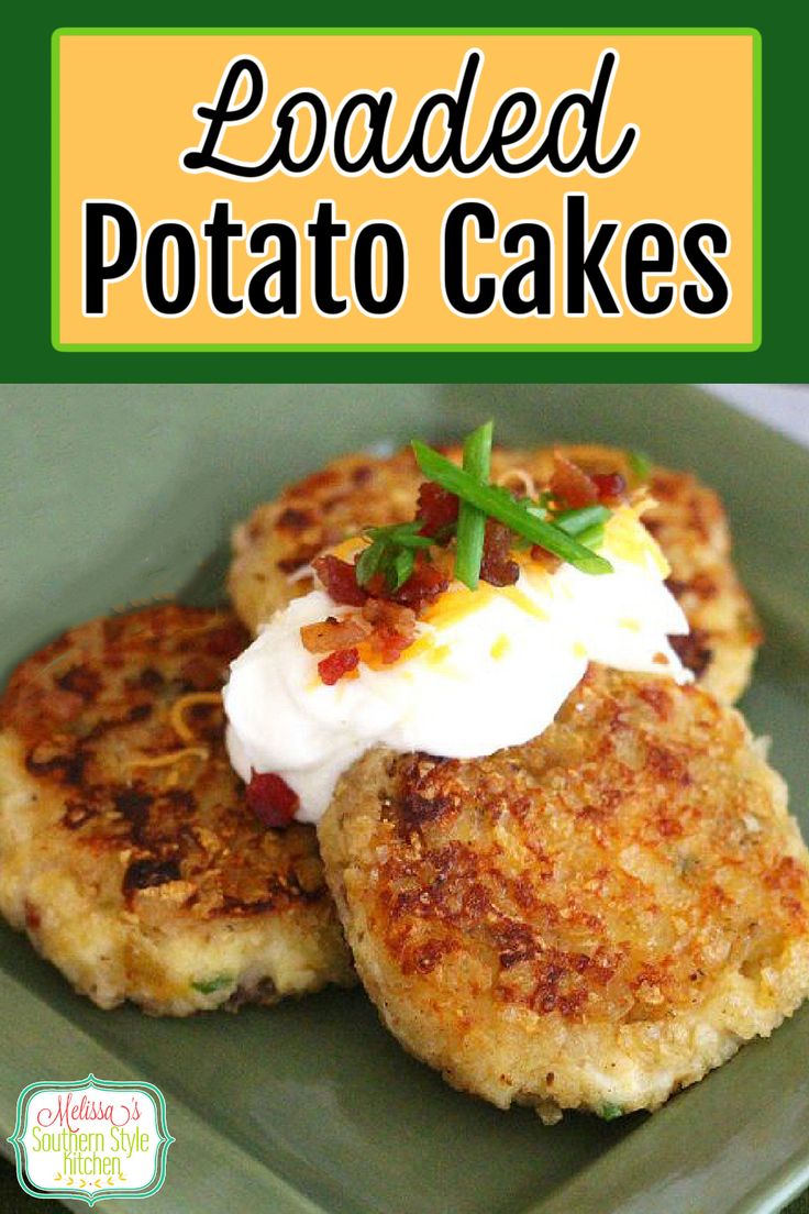 Loaded Potato Cakes Loaded Potato Cakes, Vegetables Platter, Best Grilled Vegetables, Vegetables Grilled, Potato Cakes Recipe, Easy Potato Recipes, Potato Recipes Side Dishes, Loaded Potato, Potato Vegetable