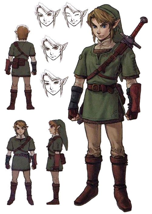 the legend of zelda character model sheet from the legend of zelda video game