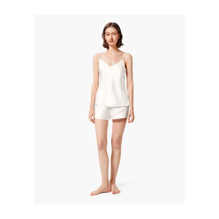 Elevate your sleepwear game by choosing Mommesilk's pure silk pajamas, silk pajama sets, robes, camisoles, chemises, and nightdresses. 100% Grade 6A mulberry silk. Oeko-TexÂ® certified: Safe, eco-friendly, and non-toxic. Lightweight, skin-friendly, anti-allergy silk pajamas for all ages. Luxury washable silk pajamas. FREE Shipping available. Bring fine silk to everyone at an affordable price. Silk Sleeveless Camisole For Loungewear, Satin Cami Sleepwear For Loungewear, Chic Silk Sleepwear For Wedding Night, Feminine Silk Camisole Sleepwear, Feminine Silk Sleepwear With Spaghetti Straps, Summer Satin Camisole For Bedtime, White Satin Sleepwear For Summer, Silk V-neck Sleepwear For Bedtime, Elegant Summer Sleepwear For Loungewear