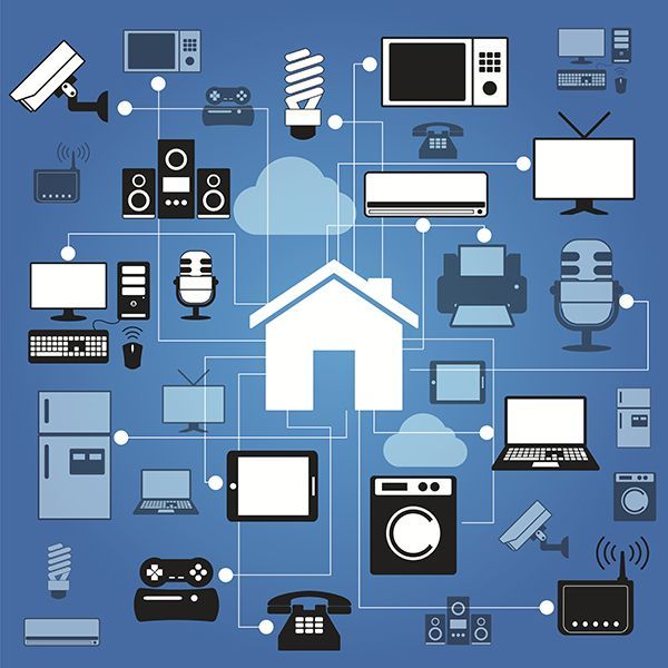 the cloud is surrounded by various electronic devices