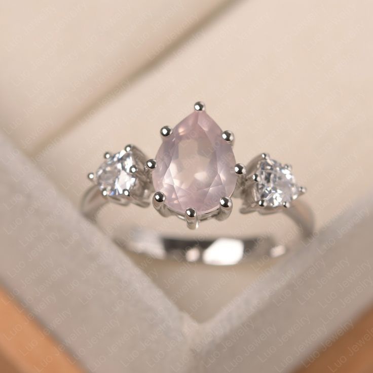 Pink Quartz Ring, Rose Quartz Ring Engagement, Emerald Cut Solitaire Ring, Original Engagement Rings, Pear Cut Engagement Rings, Oval Cut Engagement Ring, London Blue Topaz Ring, Rose Quartz Ring, Sterling Silver Engagement Rings