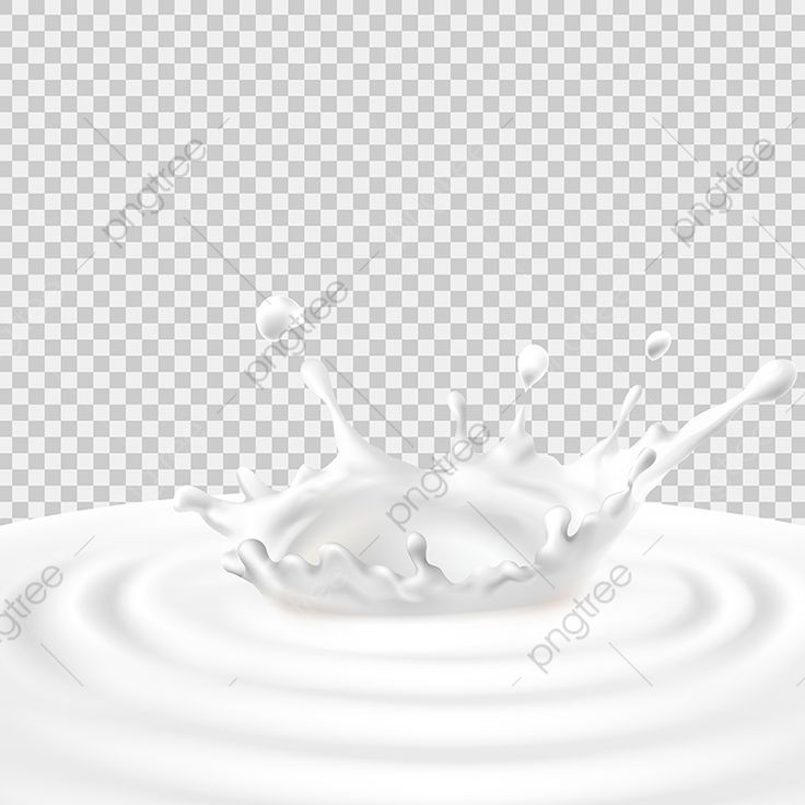 milk splashing into the water on a transparent background