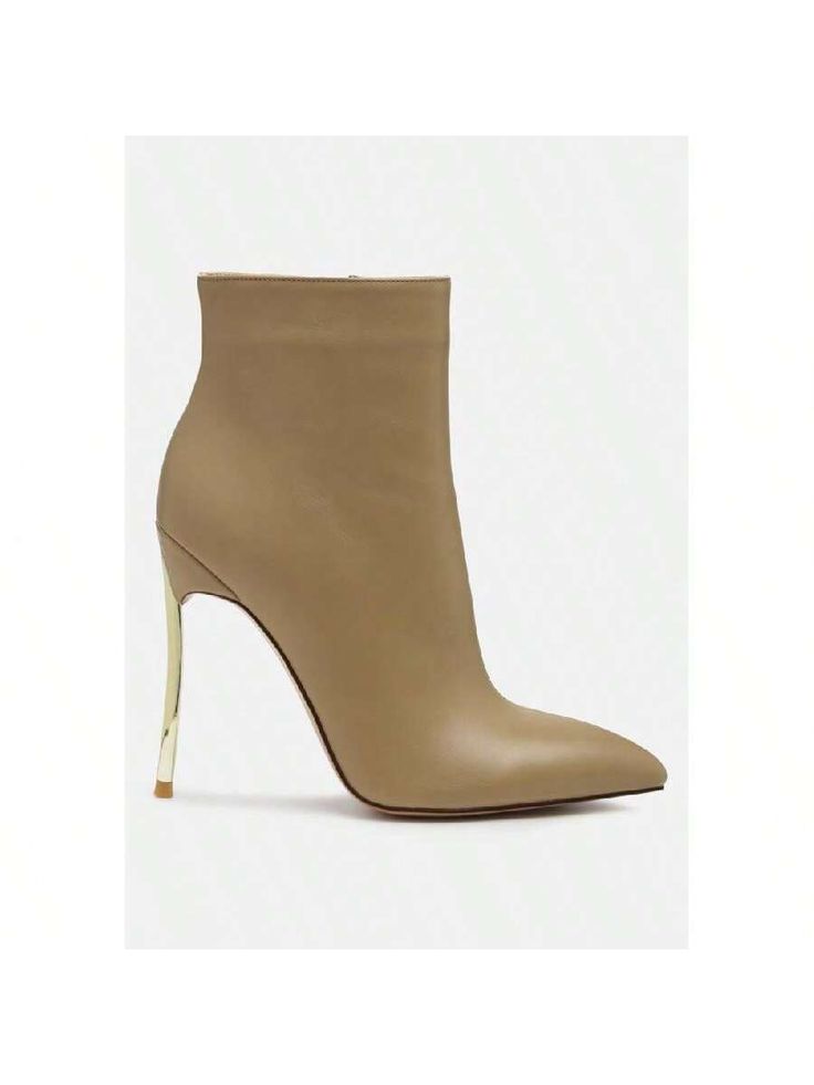 The sleek and slender pair is all things chic and stylish with the accentuating high heel stilettos. The boots are perfect as wedding heels for fall and winter weddings and even as 9 to 5 look. Their heels are versatile and have soft cushion insole which cuts strain.

Upper Material: Faux Leather
Lining Material: Faux Leather
Outer Sole: TPR
Closed Pointed Toe
High Heel Stilettos 
Side Zipper Opening
Ankle Boots
SH2540

Siren Bootie Beige Elegant,Fashionable        Women Shoes, size features are Heels For Fall, 9 To 5, Winter Weddings, Boots Women Fashion, Wedding Heels, High Heels Stilettos, Womens Boots Ankle, Fall And Winter, Fashion Boots