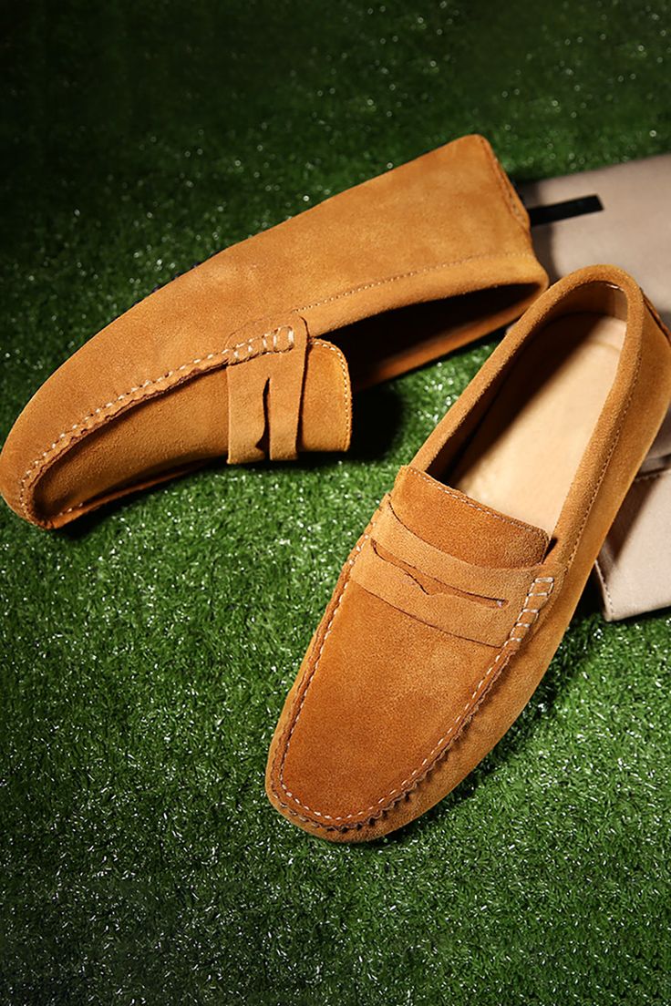 A classic dress shoe style has a neat modern look and the ease and comfort of a slip-on shoe. Crafted from fine leather they will put a stylish formal look in your every step. Semi-formal Slip-on Round Toe Moccasins, Formal Suede Slip-ons With Round Toe, Formal Suede Slip-ons With Almond Toe, Classic Slip-on Dress Shoes With Suede Lining, Semi-formal Loafers With Stitched Sole And Round Toe, Classic Suede Semi-formal Slip-ons, Formal Slip-on Loafers With Suede Lining, Semi-formal Slip-on Loafers With Stitched Sole, Formal Suede Closed Toe Dress Shoes