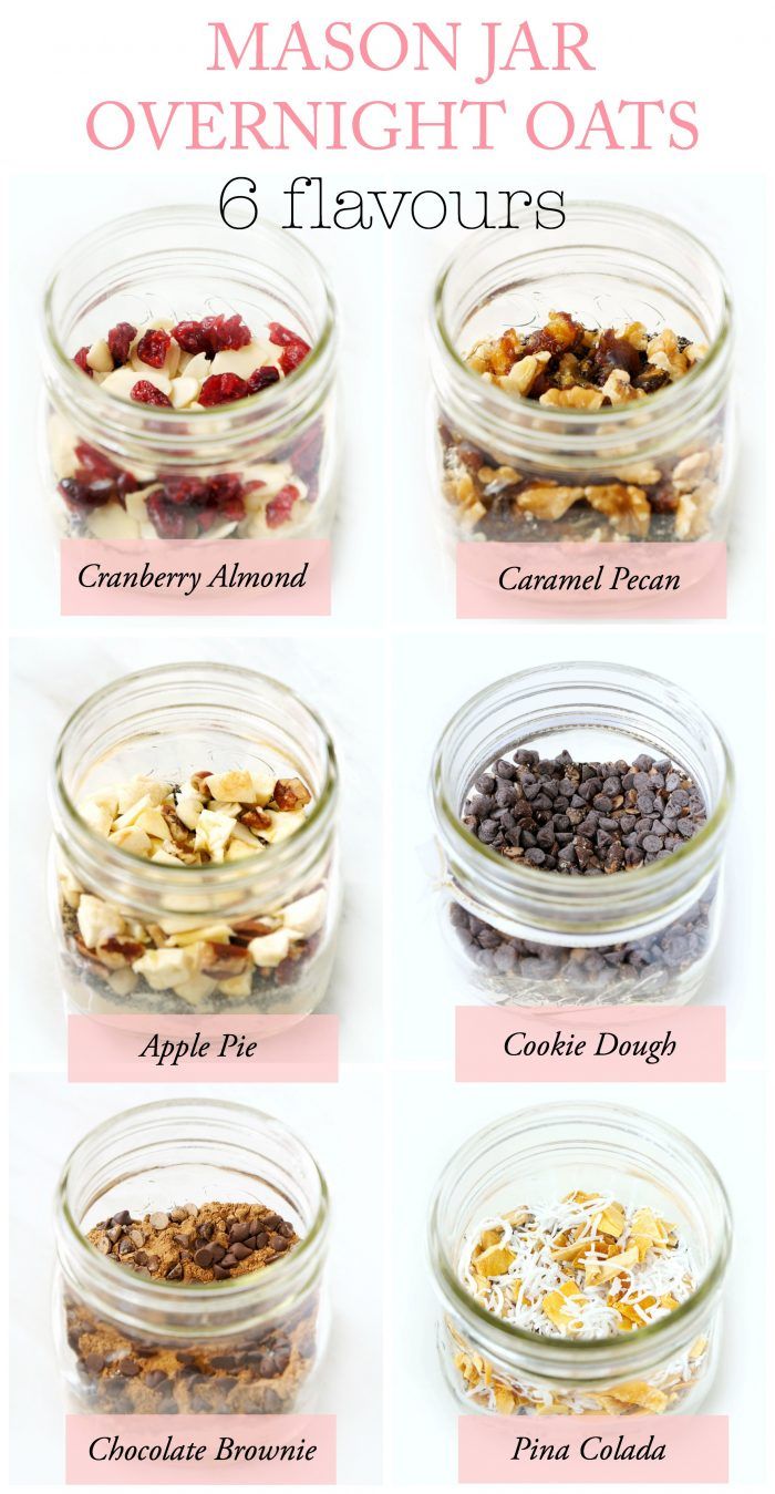 mason jar overnight oats and flavors