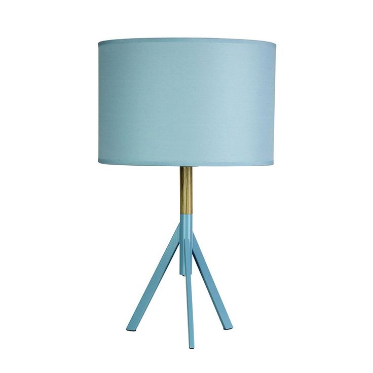 a light blue lamp on a white background