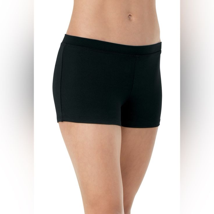 90% Nylon 10% Spandex Made In Guyana Black Stretch Elastane Shorts, Black Elastane Short Leg Bottoms, Black Elastane Shorts, Basic Stretch Black Bottoms, Basic Black Stretch Bottoms, Basic High Stretch Black Bottoms, Black Micro-elastic Elastane Shorts, Basic Black Fitted Bottoms, Basic Fitted Black Bottoms