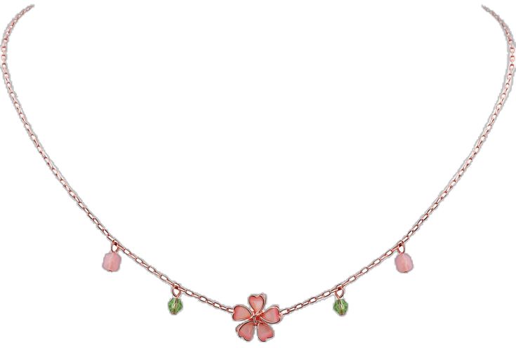 Dainty Blossom Jewelry For Spring, Dainty Blossom Color Jewelry For Spring, Spring Flower-shaped Rose Gold Necklaces, Rose Gold Flower Necklace For Spring, Spring Rose Gold Flower Necklace, Dainty Flower Charm Necklace With Clavicle Chain, Dainty Blossom Flower Jewelry, Pink Flower Charm Necklace, Dainty Spring Jewelry With Adjustable Chain