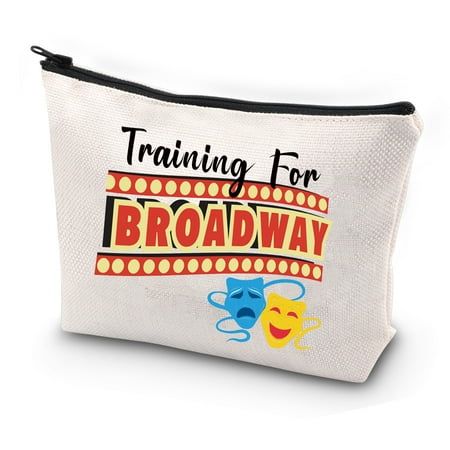 Bag with Quote:Training For BroadwayThere are comedy and tragedy masks on the bag, and interesting patterns can light up your mood. It can be given as a gift to comedy fans, friends, drama performers, students, and actors as a multi-purpose gift makeup bag. Material:Made of Waterproof Polyester Material, Exquisite Workmanship,Hardy Zipper,Double-Sided Printed with High Quality Images and Awesome Quotes. Measurement: 9.0" Width x 6.7" Height x 1.96" Bottom. TIPS: Manual measuring permissible erro Drama Theater, Theatre Makeup, Musical Theatre, Cosmetic Bag, Makeup Bag, Theater, Musical, Drama, Makeup