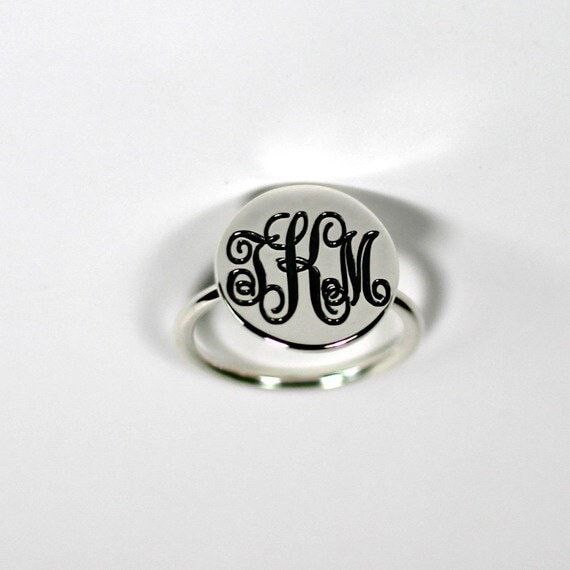 Monogram Ring in Sterling Silver, Personalized Name Ring, Initial Ring,Nameplate ring, Engraved Monogrammed Ring,Custom Name Jewelry  The initials on this sterling silver, handmade ring are made to create a stunning showpiece on your finger  You choose the letters and I create your unique monogram.  It can be your initials (usually with the family name in the center), or the initials of those most special to you.  Please let me know upon checkout in 'notes to seller':  Please tell me about the d White Gold Monogram Initial Ring, Sterling Silver Monogram Signet Ring, Sterling Silver Monogram Rings, Silver Monogram Engraved Open Ring, Silver Open Ring With Monogram Engraving, Silver Engraved Initials Ring, Silver Monogram Signet Ring, White Engraved Initial Ring, Silver Monogram Engraved Promise Ring