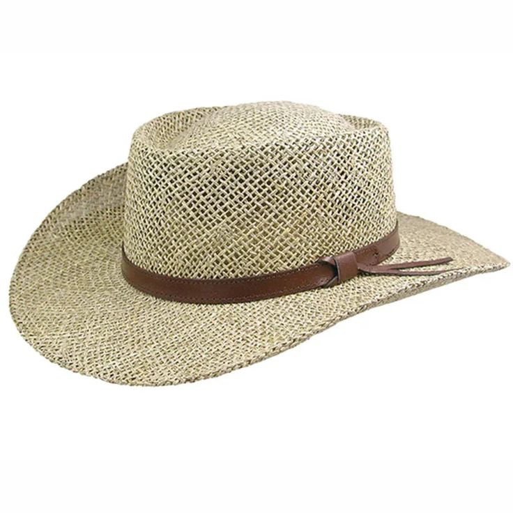 Stetson Gambler - Seagrass Straw Cowboy Hat - Hatcountry Western Panama Hat With Flat Bill For Summer, Western Style Panama Hat With Flat Bill For Summer, Country Style Straw Hat With Flat Bill For Outdoor, Casual Straw Hat With Flat Bill For Rodeo, Country Style Summer Straw Hat With Flat Bill, Flat Bill Sun Hat For Summer Rodeo, Casual Flat Bill Straw Hat For Rodeo, Adjustable Natural Flat Bill Hat, Western Flat Bill Straw Hat For Beach