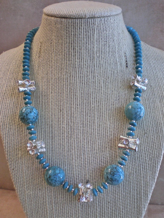 Necklace  Sky Sparkle by DebLuvs on Etsy, $38.00 Cave Creek Az, Beaded Jewelry Necklaces, Cave Creek, Idea Board, Jewerly Diy, Bead Stringing, Bead Jewellery, Beaded Necklaces, Blue Beads