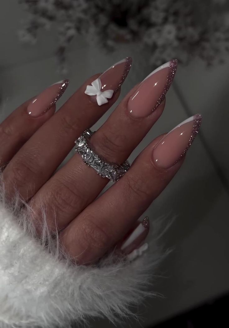 25 2024 Almond Nails to Inspire You Alm9nd Nails, Sweet 16 Nail Ideas Art Designs, Birthday Nail Inspo 2024 Almond, Winter Nail Ideas Almond Shape, Cute Short Almond Nails French Tip, Nail With White Designs, Nails Inspo 2024 Almond, Boyfriend Inspired Nails, Old Money Almond Nails