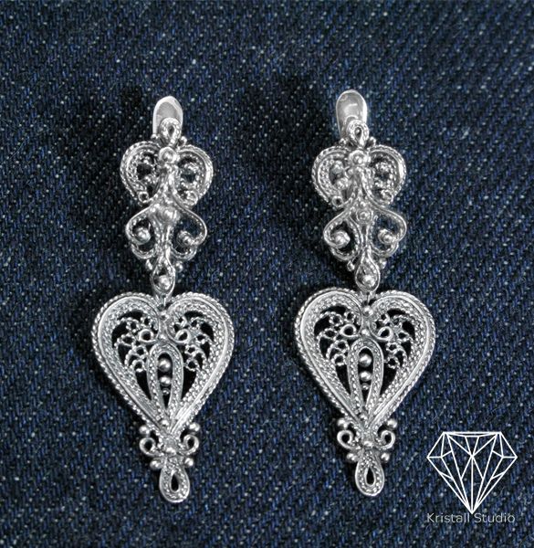 Silver earrings and pendant #silverjewelry #sterlingsilver #jewelryset  #earrings #filigree #earringswithfiligree #silver #925 #bohostyle #vintageearrings #handmade #summerdecorations #bridalearrings Elegant Filigree Jewelry For Valentine's Day, Elegant Silver Earrings For Valentine's Day, Elegant Handmade Earrings For Valentine's Day, Elegant Silver Dangle Heart Earrings, Formal Pierced Jewelry For Valentine's Day, Traditional Heart-shaped Wedding Earrings, Filigree Dangle Jewelry For Anniversary, Silver Heart Earrings For Wedding Fine Jewelry, Silver Heart Earrings For Wedding