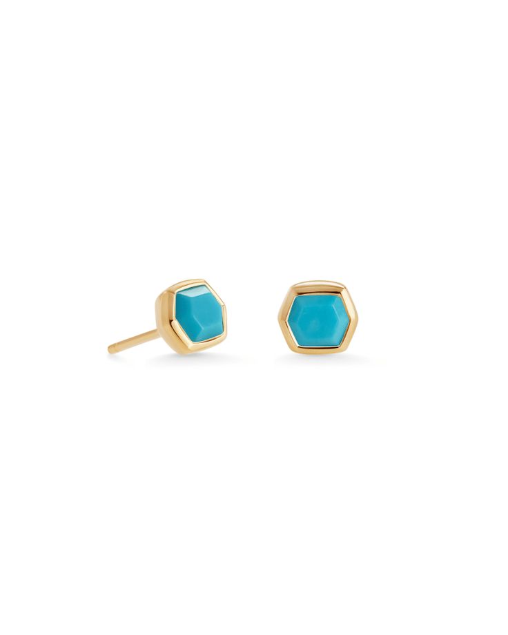 Your everyday ear candy, the Davie 18K Gold Vermeil Stud Earrings in Turquoise are a sure to be classic in your collection of forever keepsakes. Style tip: Wear as a symbol of your birth month, for a personalized piece you’ll cherish for years to come. Turquoise represents December birthdays, inspiring insight, intuition, and understanding. Turquoise 14k Gold Earrings As Gift, Turquoise 14k Gold Earrings For Gifts, Kendra Scott Turquoise, Gold Vermeil Jewelry, Kendra Scott Earrings, Vermeil Jewelry, Studs Earrings, Demi Fine Jewelry, Genuine Turquoise