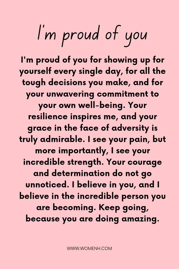 a pink background with the words i'm proud of you