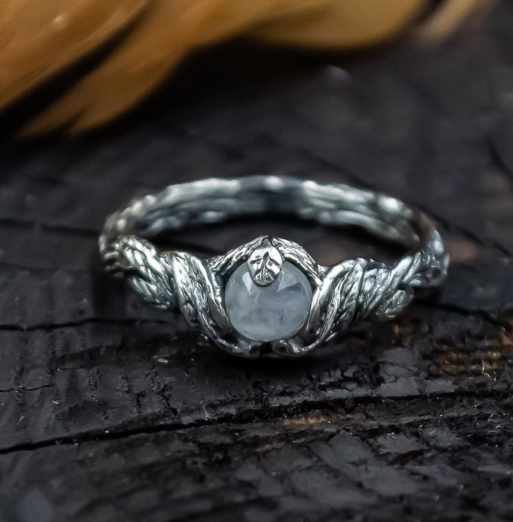 Moonstone Ring, Gift for Girlfriend, Fine Jewelry, Branch Ring, Wedding Ring, Moonstone Jewelry - Etsy Nature Inspired Rings Silver, Woman’s Rings, Nature Ring Men, Raw Cut Rings, Wedding Band Rings Women, Elf Rings Wedding, Simple Unique Engagement Rings Silver, Pagan Wedding Rings, Medieval Engagement Rings