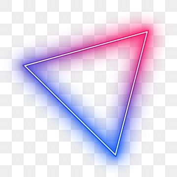 an abstract triangle with red and blue lights on it, transparent background png clipart