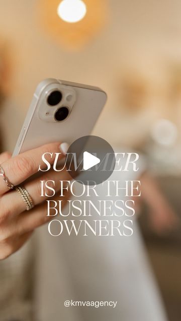 a person holding a cell phone in their hand with the text summer is for the business owners