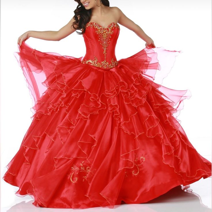 Perfect Condition - Limited Edition Disney Princess Mulan Sweet 16 Dress In Color Red With Gold Rhinestones Size 4 With Detachable Corset And Skirt Disney Princess Mulan, Princess Mulan, Corset And Skirt, Sweet 16 Dress, Disney Mulan, 16 Dress, Disney Dresses, Sweet 16 Dresses, Gold Rhinestone